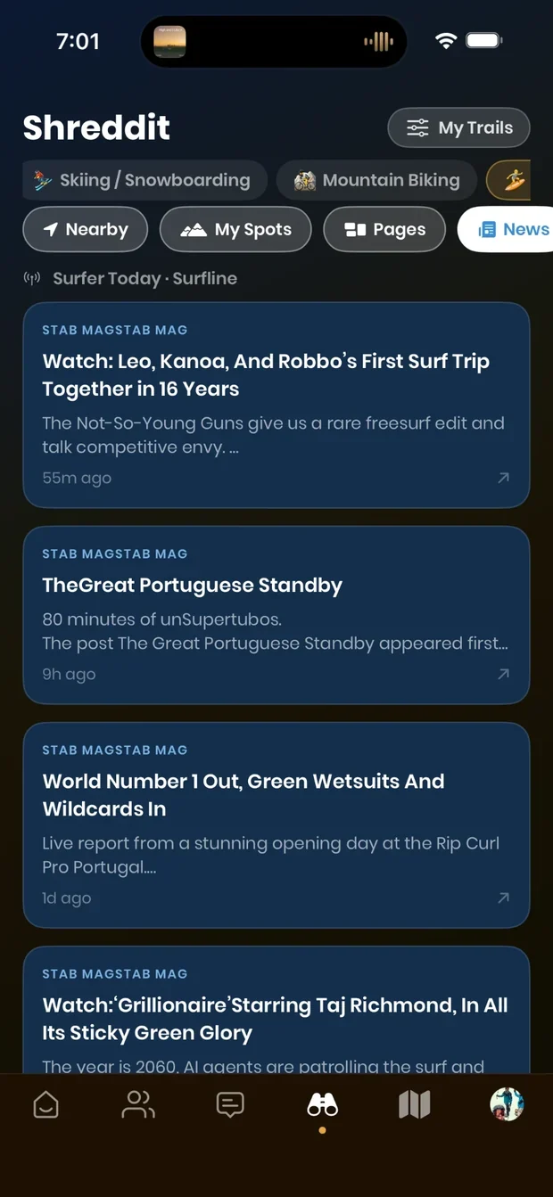 Surf news in your feed