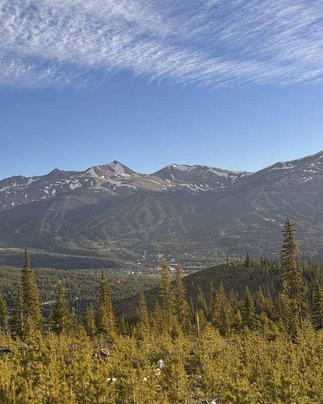 Breckenridge ski area seen from a summer trail